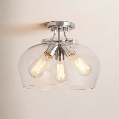 Breena 13" W 3-Light Dimmable Semi-Flush Mount