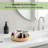 Rotating Bathroom Organizer with 4 Compartments - Bamboo Base White Finish-121300919