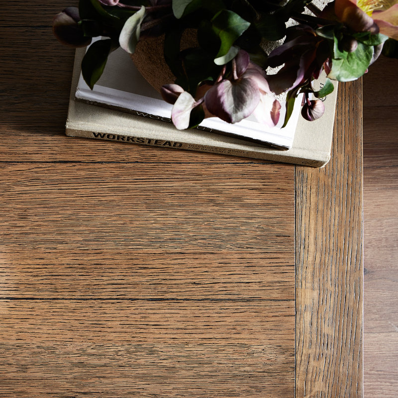 WARBY Solid Wood End Table, Worn Oak Veneer