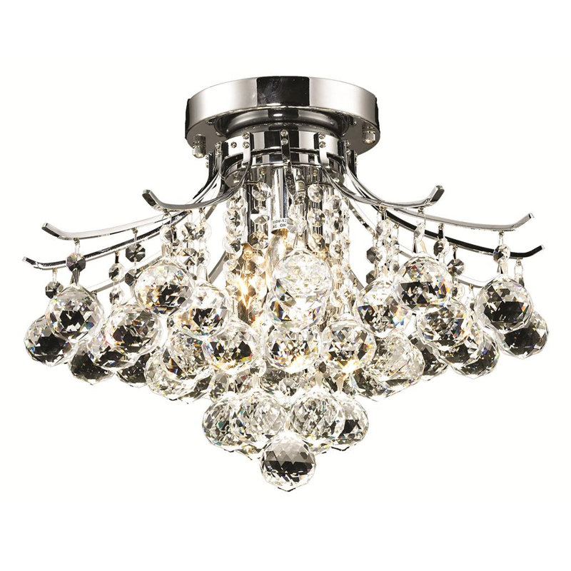 Plafonnier encastré 3 lumières 16 po Stoller, Chrome, Coupe royale