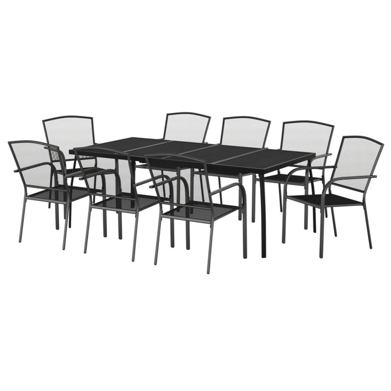 Beckmann Rectangular Outdoor Table Set, 8, 72cm H x 200cm W x 100cm D