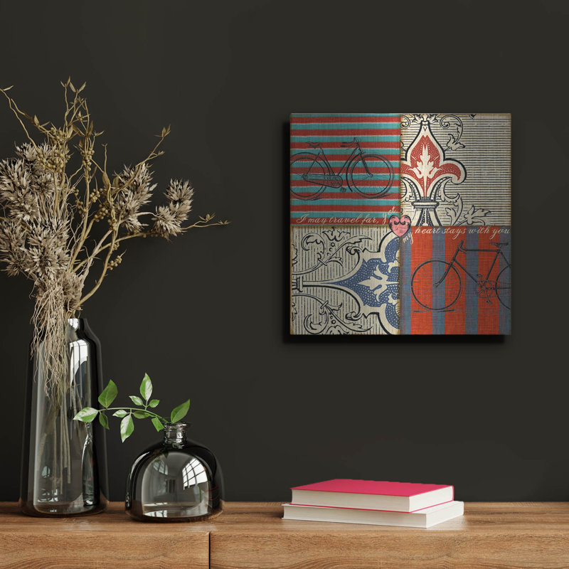  «Vélo damassé» par Art Licensing Studio, art mural en métal, 12 po x 12 po, H 12 po x l 12 po