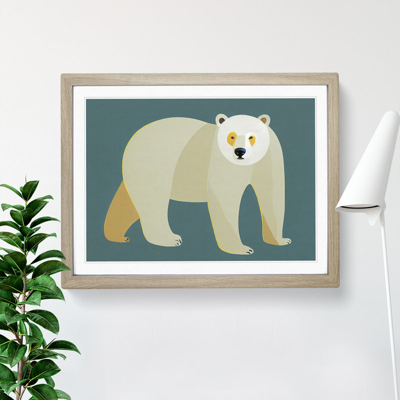 A Marvellous Polar Bear - Framed Print, 25cm H x 34cm W x 2cm D, Oak Framed