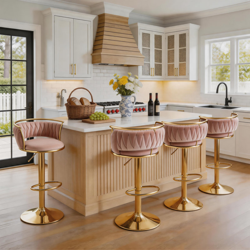 Tabouret de bar Christal, Or, Rose