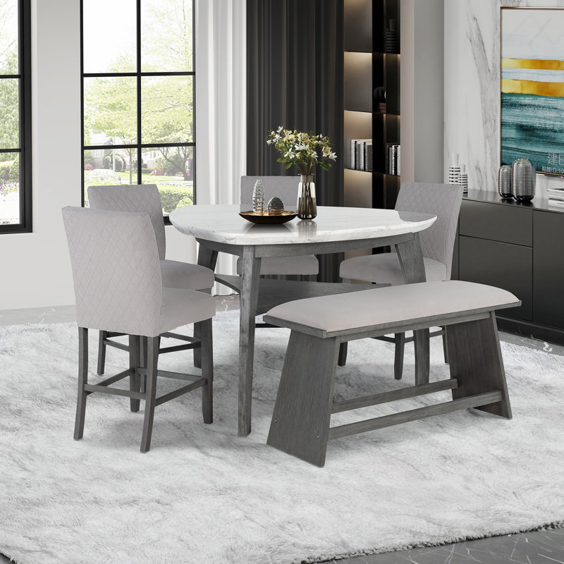 Banc de bar gris Jasmine
