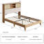 Cadre de lit Queen Size en rotin avec tête de lit de rangement, lit plateforme de style ferme avec tablette, lit en bois, silencieux, antidérapant, sans sommier, montage facile-1959731097