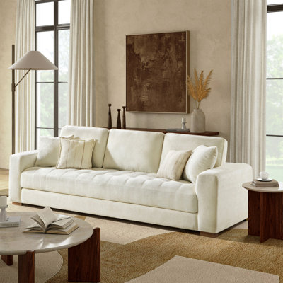 Morgan 110" Down Filled No Assembly Oversize Contemporary Upholstered Sofa for 4 People