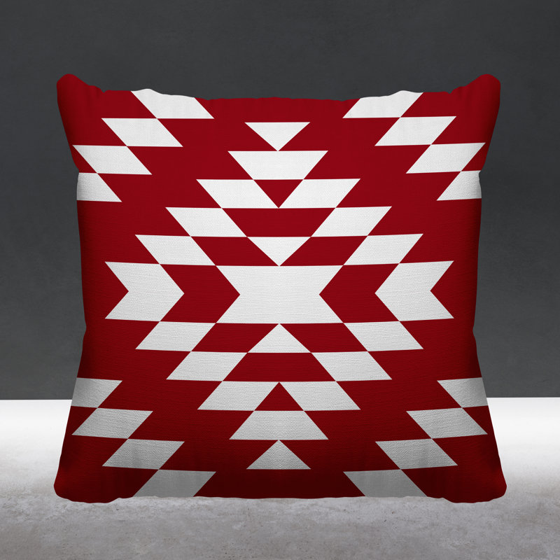 Coussin intérieur / extérieur Chantico Southwestern, 19 po x 19 po, Rouge, Carré