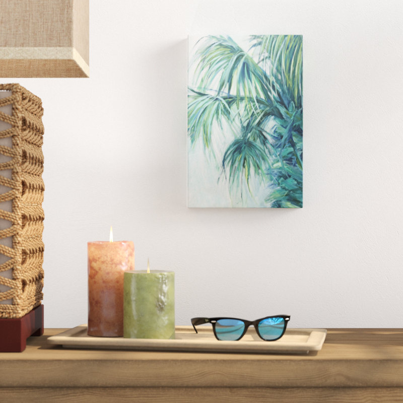 Blue Palmetto by Suzanne Wilkins - Painting on Canvas, 30cm H x 20cm W, Wrapped Canvas