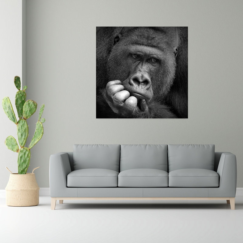 Art contemporain singe gorille contemporain, H 48 po x l 48 po
