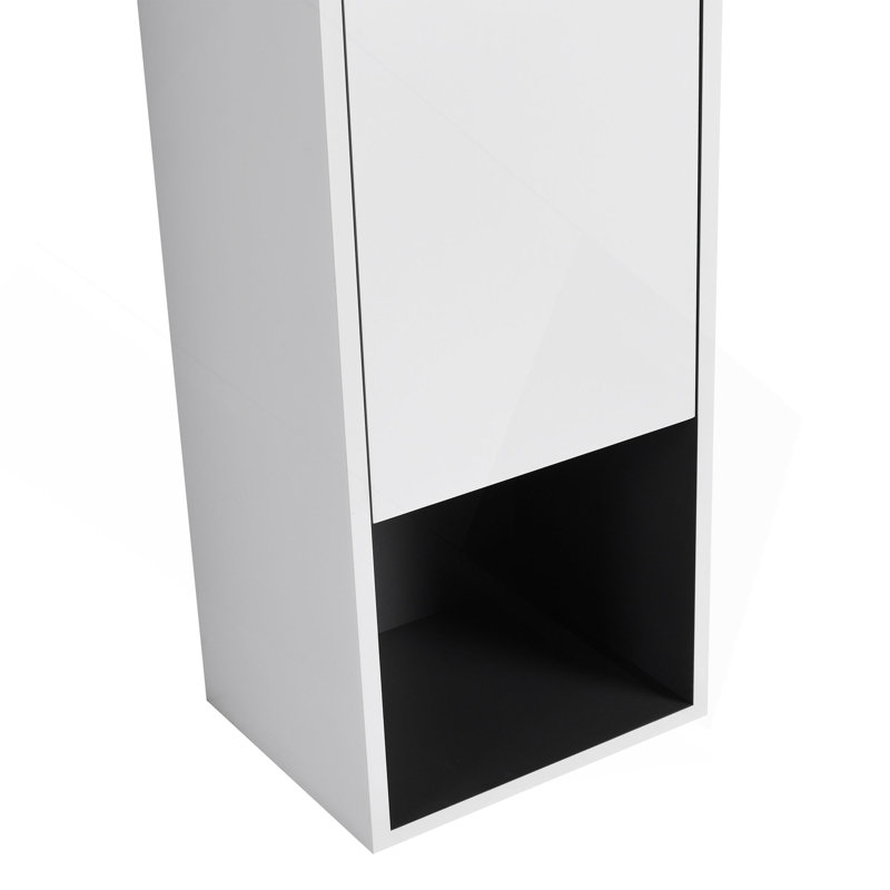 Bathroom Side Cabinet,2-Soft Close Doors,Float Mounting Design,12*2(KD-Packing), White