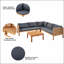 Ensemble de canapé d'extérieur à structure en bois avec coussins beiges Design exotique avec accessoires en métal robuste-1698164515