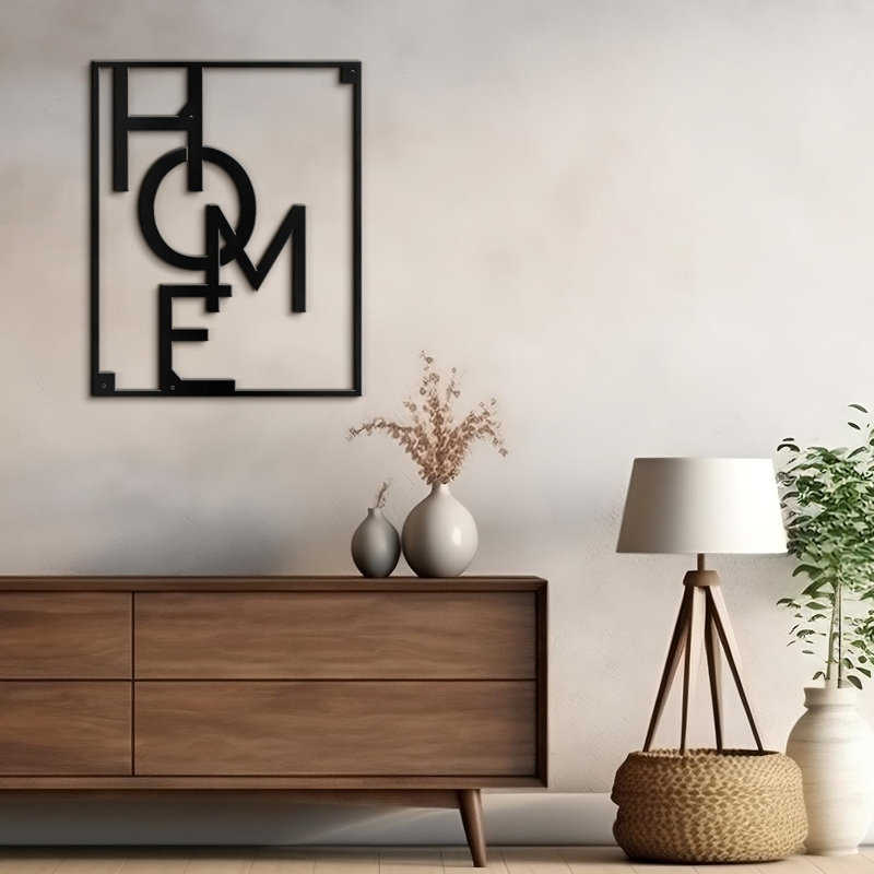 Wall Decor on Metal, 12" H x 10" W x 0.05" D, Black