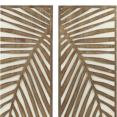 Two-tone 2-piece Wood Panel Wall Decor Set