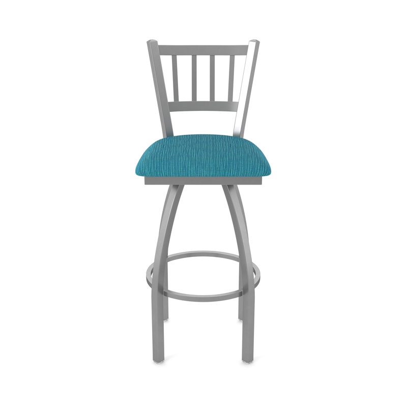 Tabouret pivotant 810 Contessa, Tissu - marée graphique, Acier inoxydable, Tabouret de bar (siège d'une hauteur de 30 po)