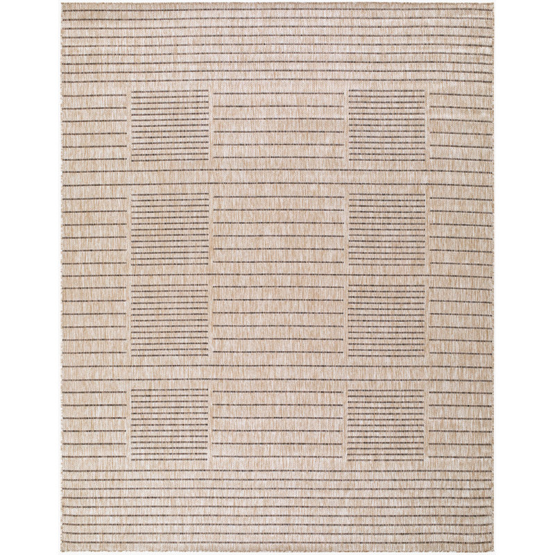 Galey Alix x Livabliss Rye Outdoor Machine Woven Rug, Rectangle 2' x 2'11", Tan