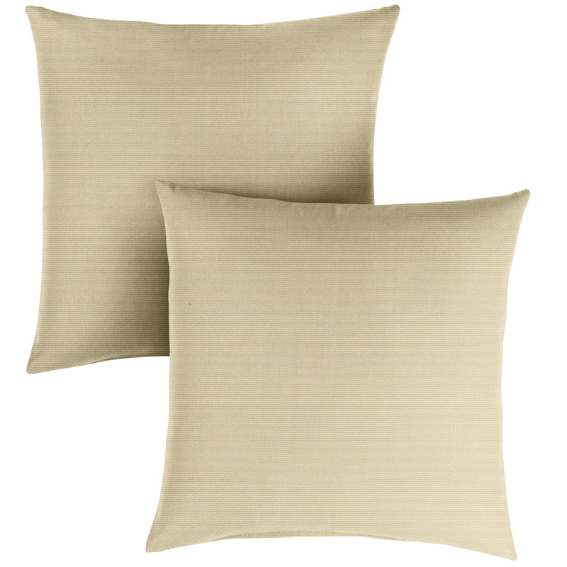 Housse et insert de coussin décoratif intérieur / extérieur Damona, Carré 16 po, Jaune