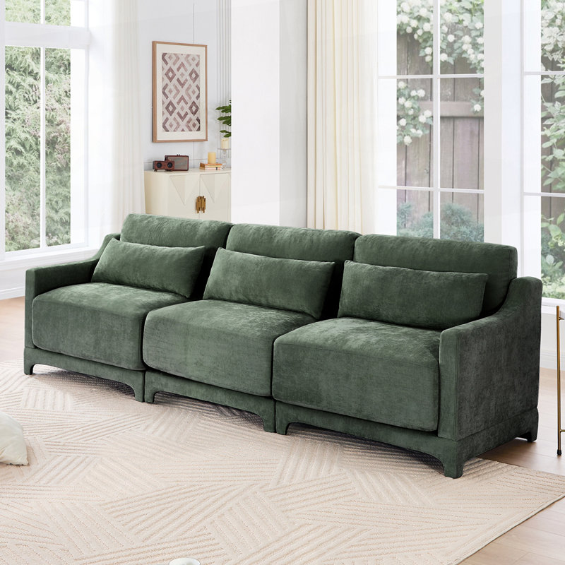 Canapé 106 po en chenille, Vert