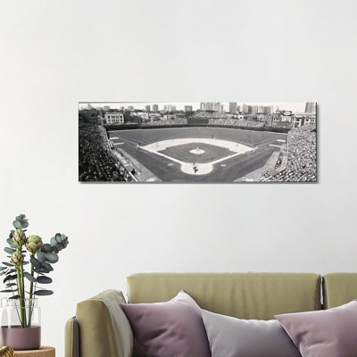 USA, Illinois, Chicago, Cubs, Baseball IX 1 Piece Wrapped Canvas Panoramic Wall Art