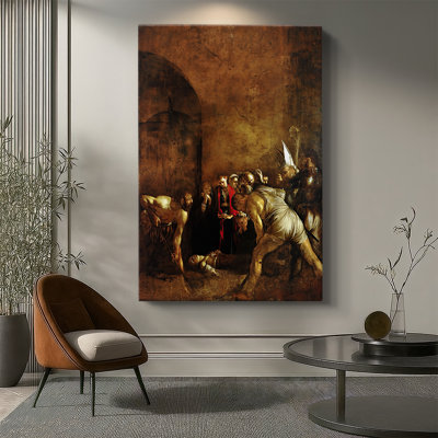 L'enterrement de Sainte-Lucie, toile tendue par Caravaggio