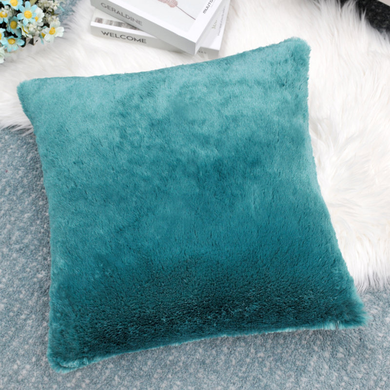 Housse de coussin réversible en fausse fourrure, Lac profond