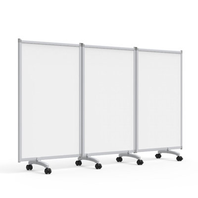 91'' W x 53.5'' H 3 - Panel Whiteboard Room Divider