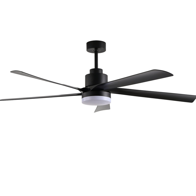 Ventilateur de plafond avec lumière, 5 lumières DEL à intensité variable avec télécommande, conception moderne et silencieuse pour le salon et la chambre à coucher (silencieux / 6 vitesses / réversible / moteur à courant continu)