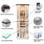 71'' Farmhouse Glass Display Curio Cabinet With Led Lights,tempered Glass Doors And 6 Shelves