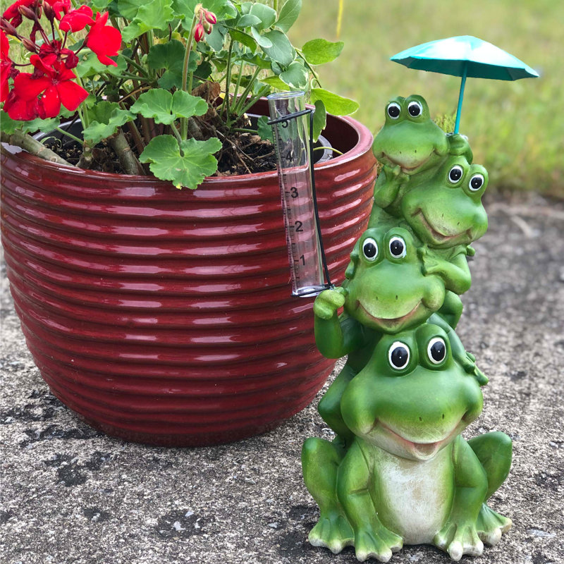 Pluviomètre de grenouille en résine