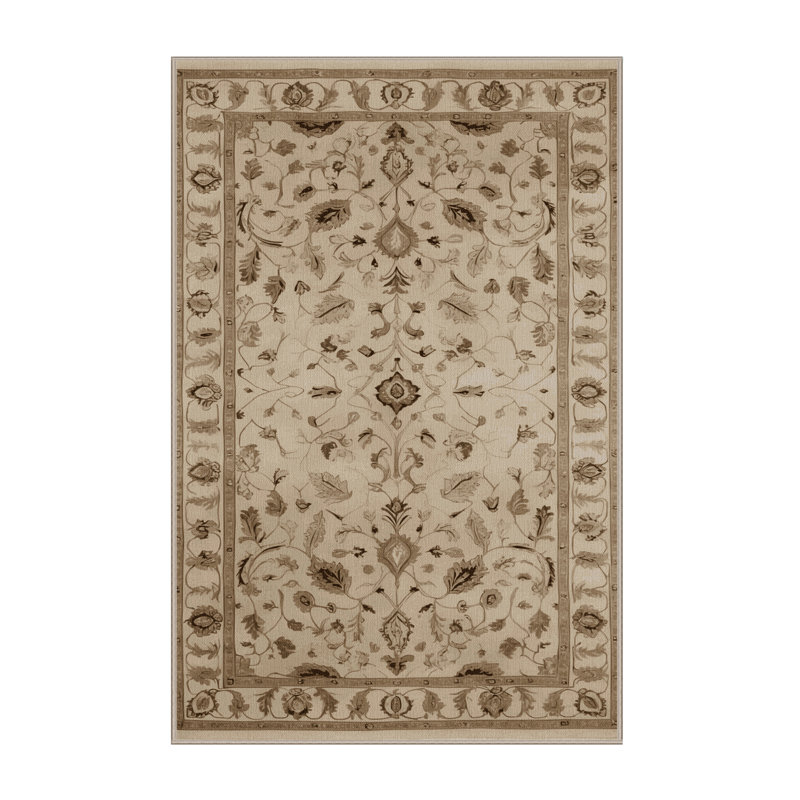 Machine Washable Tabriz Brown Area Rug, Rectangle 2' x 3'