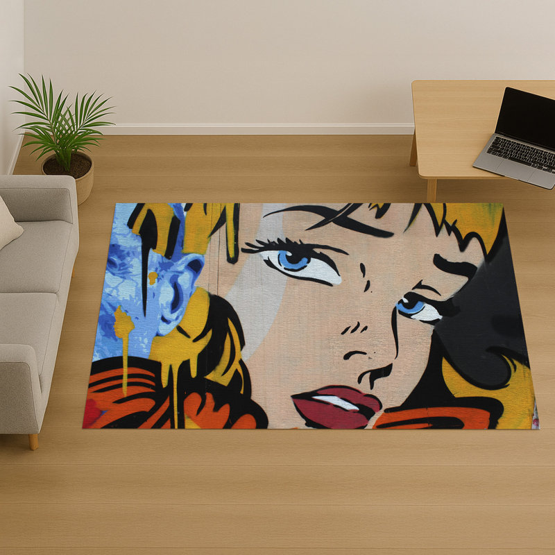 Abstract Area Rug, Rectangle 90 x 150 cm