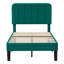 Lit plateforme rembourré en velours amélioré avec tête de lit réglable, conception renforcée et silencieuse, aucun sommier tapissier requis, support de lattes en bois robuste, assemblage facile-623717986-618794011