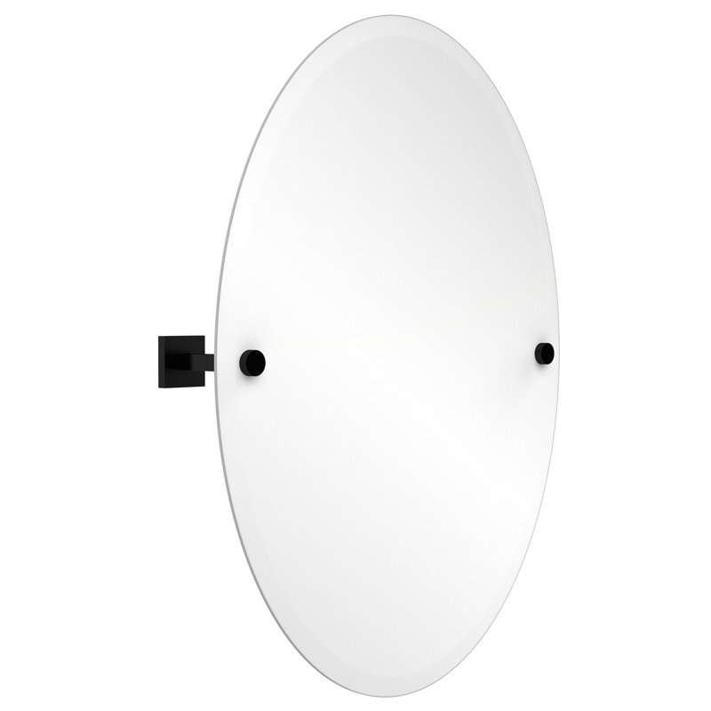 Haranu Wall Mirror with Shelves, Matte Black