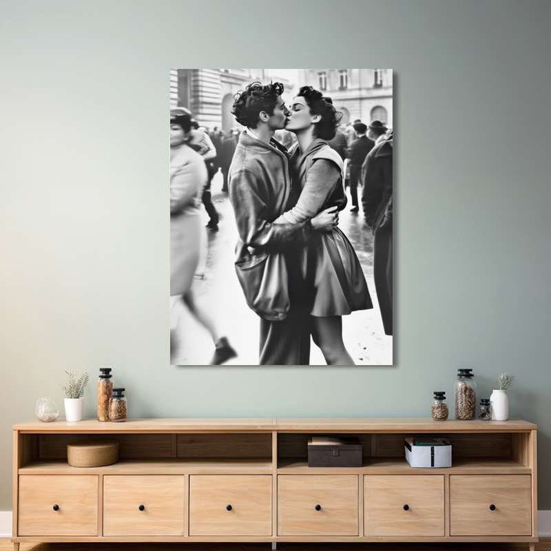 Lovers In Paris by Haute Photo Collection - Wrapped Canvas Print, 80cm H x 60xm W