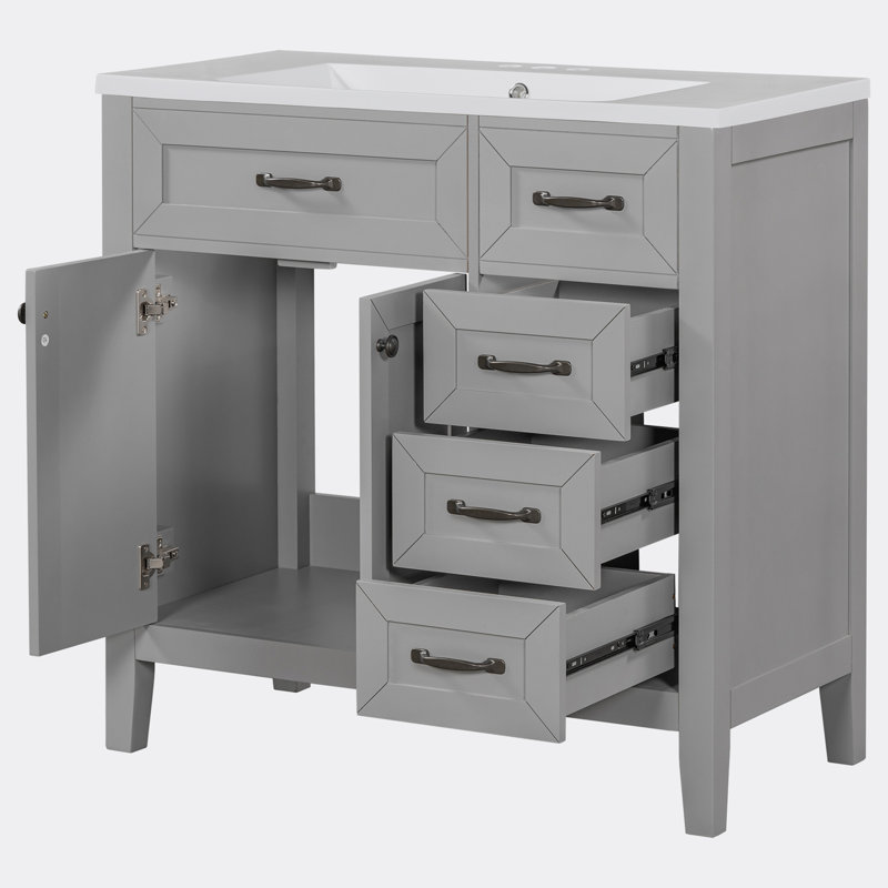 Ensemble de meuble-lavabo simple 36 po Shawon, Gris
