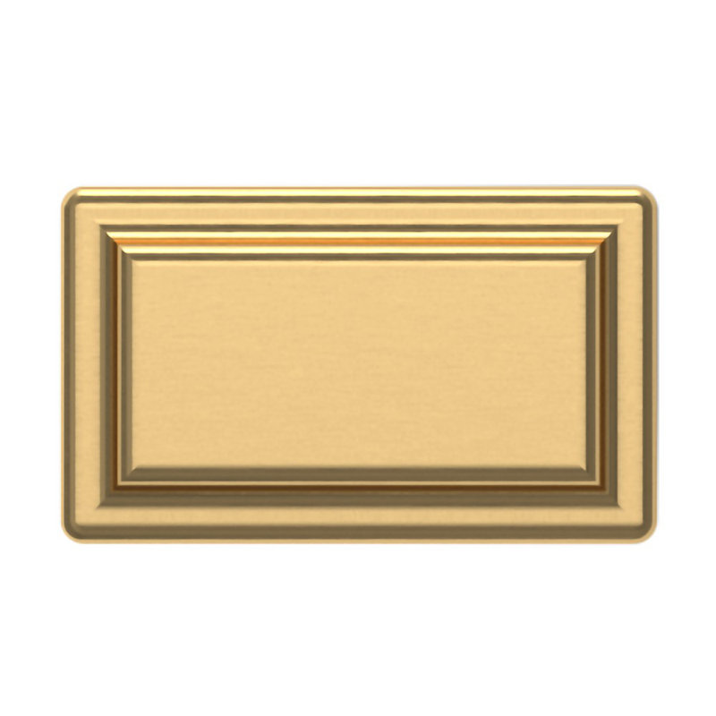 Rectangular Satin Brass Traditional Cabinet Knob with Mounting Hardware
