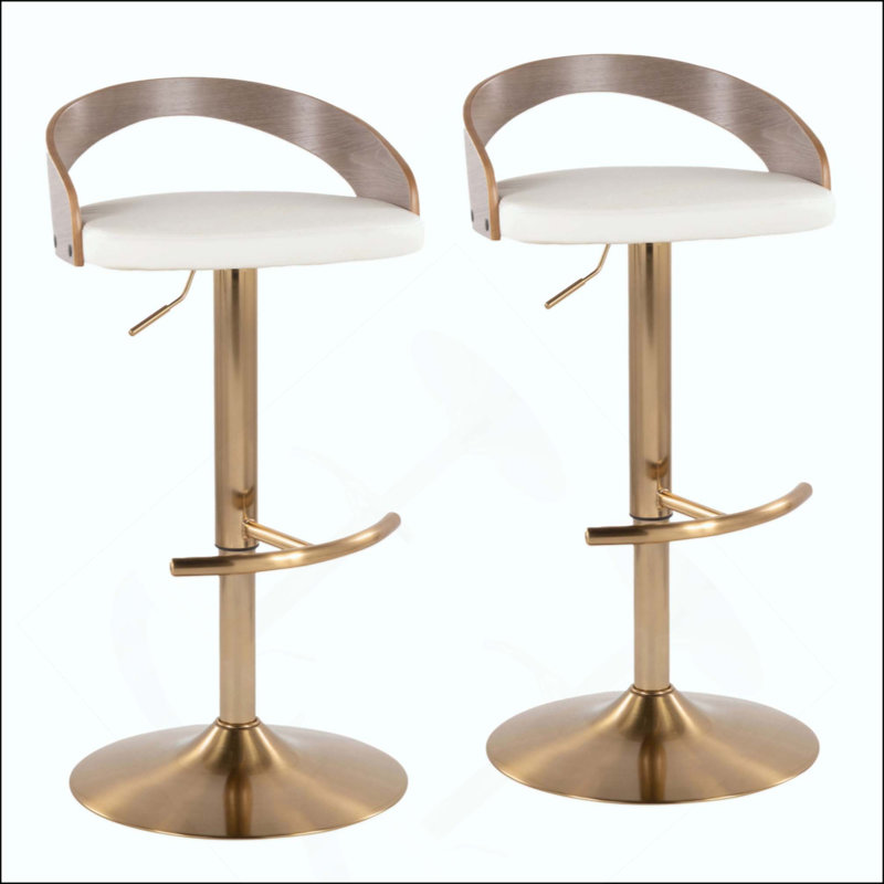 Repose-pieds de tabouret de bar réglable - ensemble de 2, Or