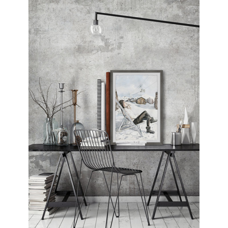 Enjoying The Winter - Single Picture Frame Painting, 30cm H x 20cm W