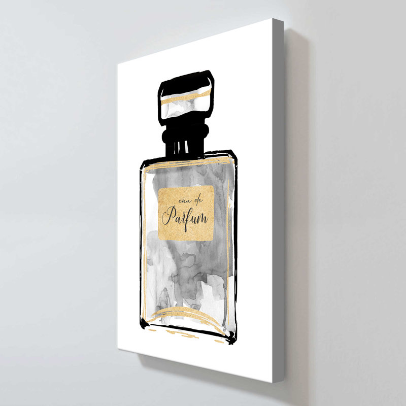 "Black and Gold Perfume II" par Carol Robinson, reproduction sur toile, H 40 po x l 24 po x P 1,5 po