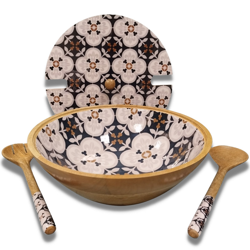 Gracie Oaks Bovill Wood Serving Bowl