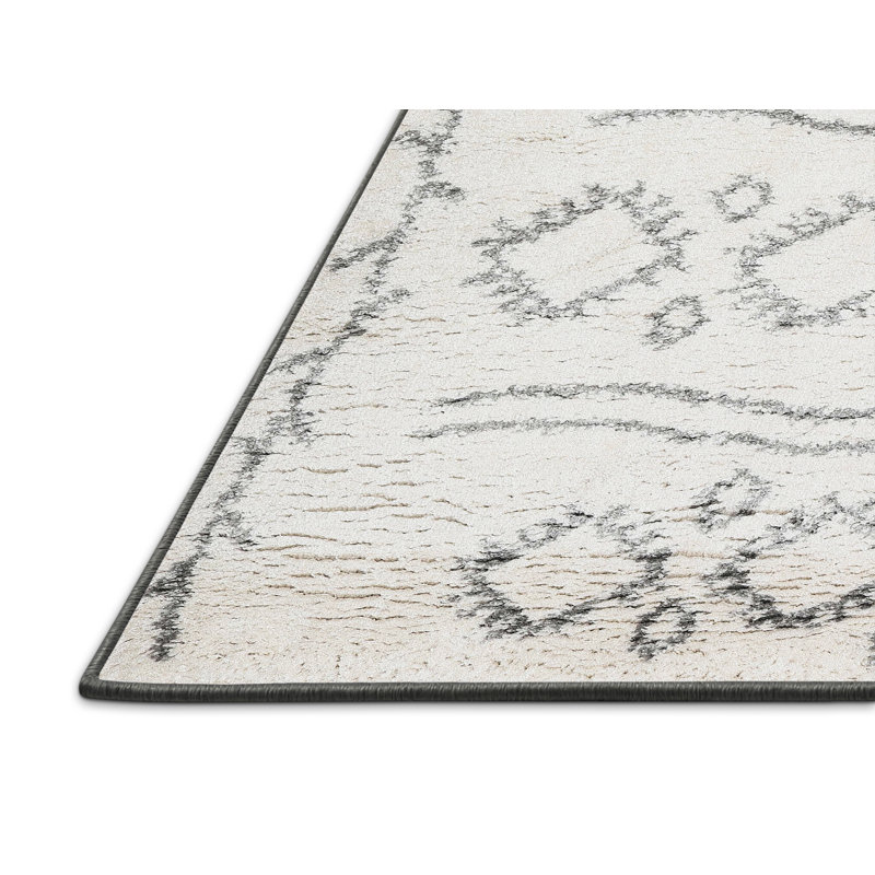 Tapis de zone ivoire/noir contemporain, Rectangle 8 pi x 12 pi