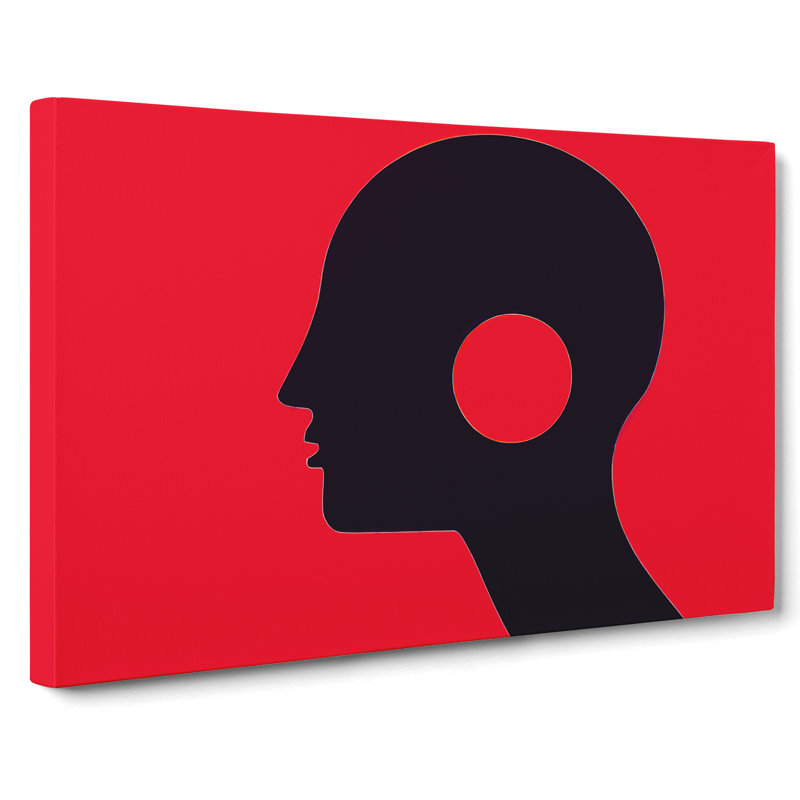 Silhouette Of Man Abstract - Wrapped Canvas, 50cm H x 76cm W x 3cm D