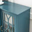 Armoire-buffet de 63 po en bleu sarcelle - 4 portes avec 6 tablettes réglables, meuble télé gracieux avec rangement pour grand meuble télé, portes, moderne