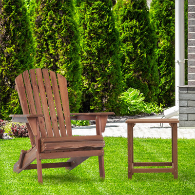 Ensemble de 2 chaises Adirondack pliantes en bois pour l'extérieur, parfaites pour la détente sur le patio, le jardin et la cour, à moitié assemblées pour une installation facile.
