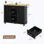 Chariot roulant pour îlot de cuisine avec plateau de boucher - Poste de travail portatif avec tablettes de rangement et roulettes verrouillables-304265250