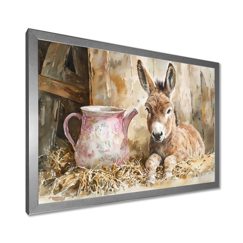 Drawdy - Animals Wall Art, H 24 po x l 32 po, Floater Framed, Argent argent