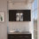 Armoire murale avec verre, quatre tablettes intérieures, deux portes doubles