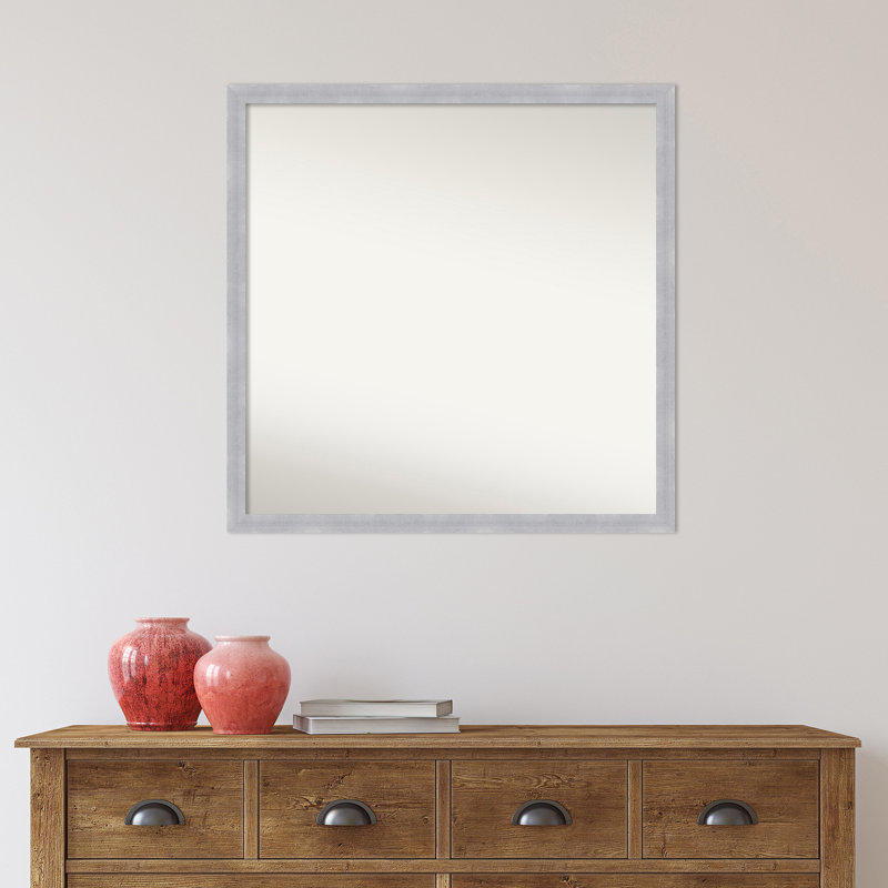 Miroir de salle de bain mural Grace, Nickel brossé, 28 po x 28 po