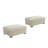 Upholstered White Faux Rabbit Fur Flannel Rectangle Ottoman, Modular Part For Sectional Sofa-582774857
