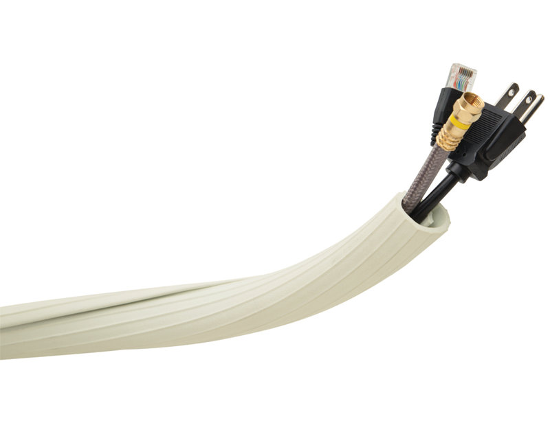 White 12' Expandable Rubber Flexi Cable Wrap